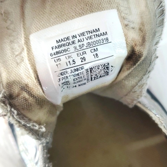 Converse All-Star Chuck Taylor Low Top   Classic Sparkle Glitter Sneakers Sz 12 - Picture 13 of 16